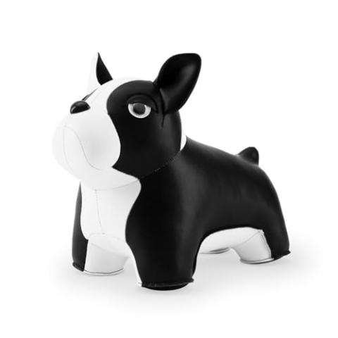 Züny - Buchstütze - Französische Bulldogge II - Kunstleder - Schwarz-Weiß - 21.5 × 12 × 20 cm