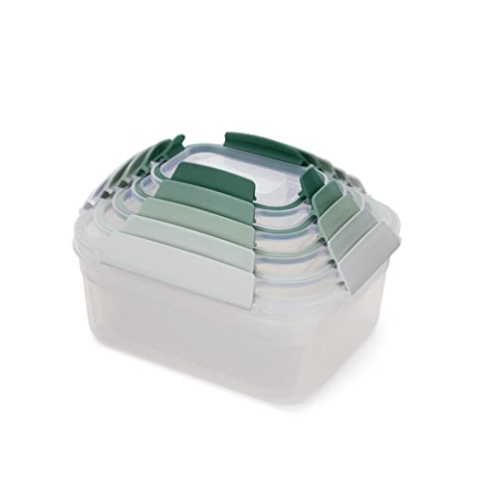 Joseph Joseph Nest Lock, 5 Stück Kunststoff Küche Lebensmittel Lagerung aufbewahrungsbox mit Deckel, auslaufsicher, luftdicht, platzsparend, BPA frei- Salbei Grün