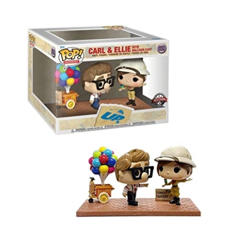 Funko Pop! Moment Disney Pixar Up Carl & Ellie mit Balloon Cart Vinyl Figuren – Special Edition Exclusive