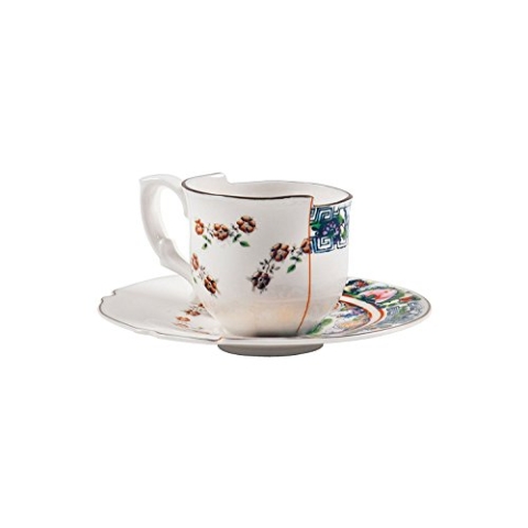 SELETTI Kaffeetasse mit Untertasse aus Hybrid-Tamara-Porzellan