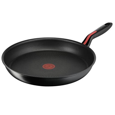 Lagostina Linea Rossa Antihaft-Bratpfanne Ø 32 cm, Induktion, Gas und Backofen kratzfest, Thermosignal Kochanzeige, Edelstahl und Aluminiumboden, rutschfester Silikongriff