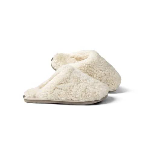 Fellhof Lammfell Pantoffeln TRENDY Teddy Rutschfester Sohle, mit kuscheligem Teddy-Lammfell für Damen und Herren, (Weiß, 38/39)