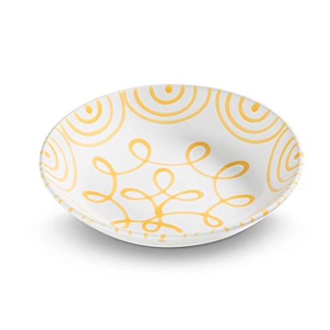 GMUNDNER KERAMIK Suppenteller, Durchmesser: 20 cm, Gelbgeflammt, handgemachte Keramik aus Österreich