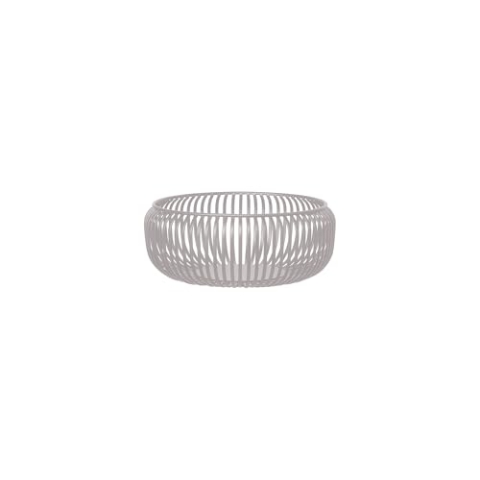 Blomus -LITO- Bowl | Obstschale aus hochwertigem Stahl | Dekoschale mit Streben in Mourning Dove | Größe M | 9,5H Ø 25 cm