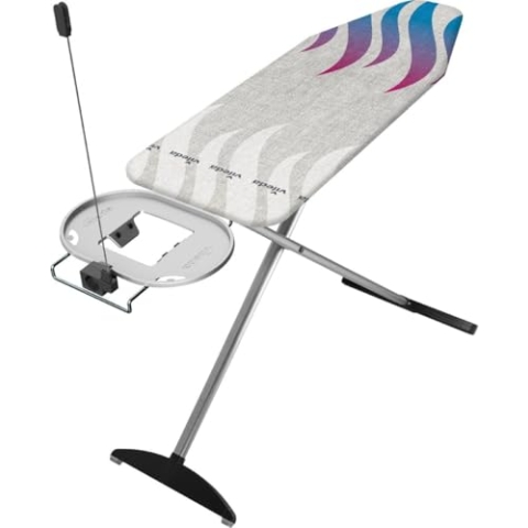Vileda Total Reflect Plus Bügelbrett XXL, Bügeltisch für Dampfbügelstation, große Bügelfläche von 130 x 44 cm, höhenverstellbar von 74 bis 97 cm