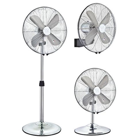 Westinghouse Lighting Silver Stream/ 40 cm, 3in1 Portable Ventilator, Installation als Tisch-, Stand- oder Wandventilator möglich, chrom 7242140