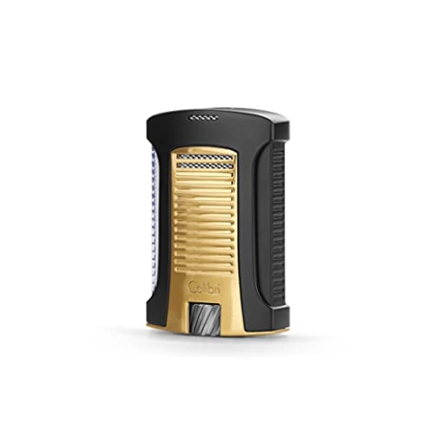 Colibri Daytona Jet Feuerzeug | Zigarren- und Zigarettenanzünder | Windbeständig | Funktioniert mit Butan (Nicht im Lieferumfang enthalten) | Schöne Elegante Geschenkbox | Zwei Jahre Garantie (Gold)