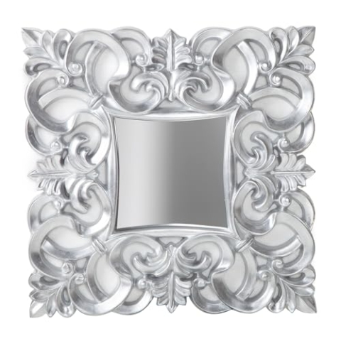 riess-Ambiente Eleganter Wandspiegel VENICE 75x75cm Silber antik Barockstil Badspiegel Badezimmerspiegel Schminkspiegel Flurspiegel Dekospiegel Dekoration