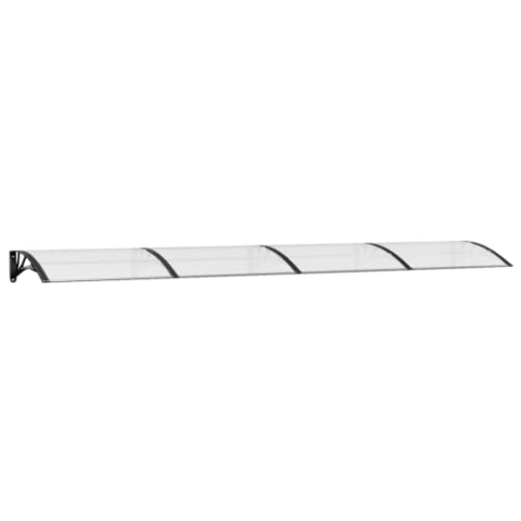 vidaXL Türvordach, Vordach für Haustür 400x80cm, Haustür Überdachung Haustürvordach, Pultvordach Haustürdach Pultbogenvordach, Schwarz Transparent Polycarbonat