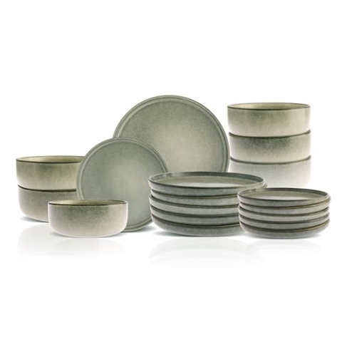 Karaca New Skal Steingut Geschirr Set - 18-teiliges Tafelservice - Weiße Küchenplatten und Schüsseln für 6 Personen, Seiten- & Essteller, Pasta- & Schüssel Teller Set, Modernes Geschirrset