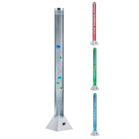 Reality Leuchten LED-Wassersäule R5073-47, Kunststoff klar, titanfarbig, Farbwechsler, 5-er Set Deko-Fische