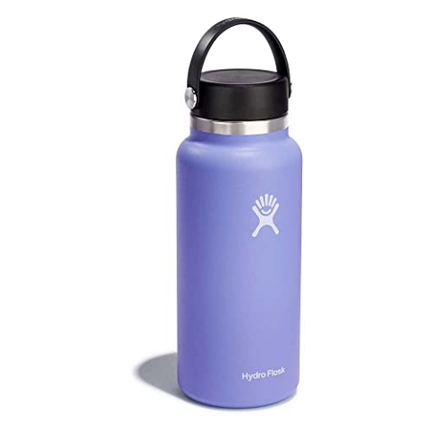 HYDRO FLASK - Trinkflasche 946ml (32oz) - Isolierte Wasserflasche aus Edelstahl - Sportflasche mit auslaufsicherem Flex Cap-Deckel & Gurt - Thermoflasche Spülmaschinenfest - Größe Öffnung - Lupine