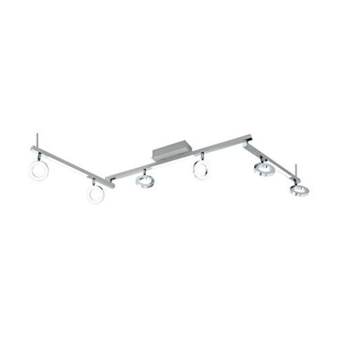 EGLO LED Deckenlampe Cardillo, 6 flammige Deckenleuchte, Deckenstrahler aus Alu, Metall und Kunststoff, Wohnzimmerlampe in Chrom, LED Flurlampe warmweiß