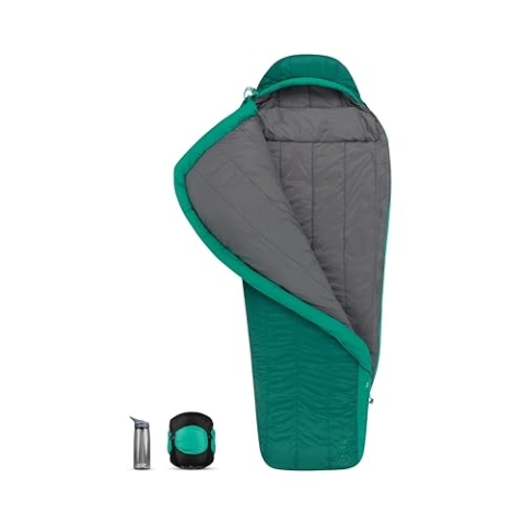 Sea to Summit - Traverse Kunstfaserschlafsack Long (-10°C) - Mumienschlafsack - WaveLoft + Thermolite-Isolierung - 2,5 Jahreszeiten - Zip Coupling - Wandern - Green - 1670g