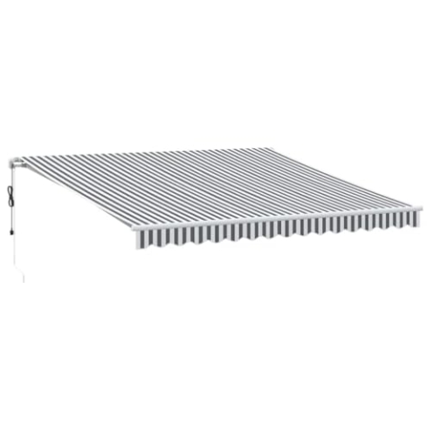 vidaXL Markise Automatisch, Gelenkarmmarkise mit Kurbel, Sonnenmarkise für Garten Terrasse Bistro, Balkonmarkise Sonnenschutz, Anthrazit Weiß