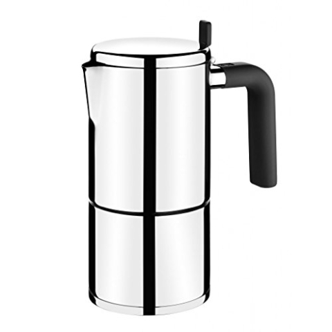BRA Bali | Italienische Kaffeemaschine, Edelstahl 18/10, 4 Tassen, Silber