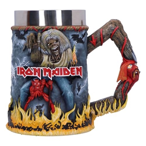 Nemesis Now Iron Maiden The Number of The Beast Bierkrug, Harz, offizieller Iron Maiden Bierkrug, herausnehmbarer Edelstahleinsatz, aus feinstem Harz gegossen, fachmännisch handbemalt