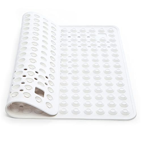 Tatkraft Detail - Premium Italien Duschmatte rutschfest für Senioren und Kinder - 60x60cm - Schimmelresistent - BPA-Frei - Antirutschmatte Dusche/Badewanne - Quadratisch - TÜV Zertifikat - Weiß