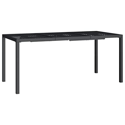 vidaXL Gartentisch, Garten Esstisch Mesh-Design, Terrassentisch Stahlgestell, Gartenmöbel Tisch, Modern, Anthrazit 165x80x72cm Stahl