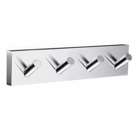 Smedbo "House" Chromed Quadruple Towel Hook, Polished Chrome, 17.8 x 4 x 4 cm