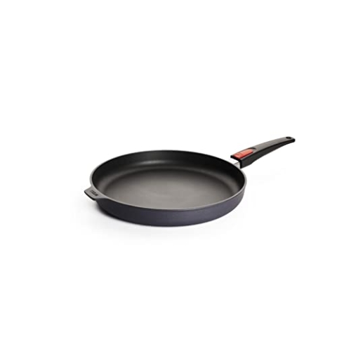 Woll Diamond Lite Flachpfanne - Induktiv -, Ø 32 cm, 5 cm hoch, mit abnehmbarem Stiel - Geeignet für alle Herdarten, Aluminiumguss, Antihaft-Versiegelung, backofenfest, anthrazit