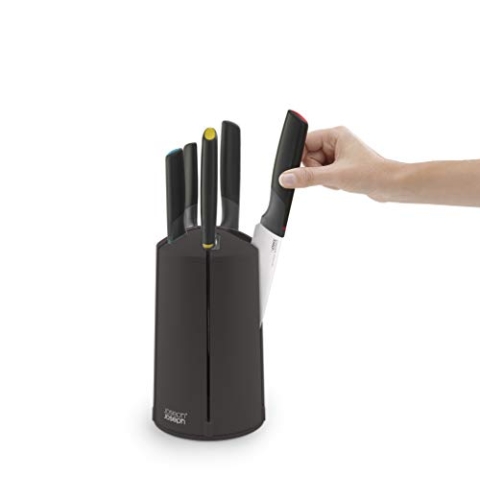 Joseph Joseph Elevate Messerblock, 5-teilig, drehbar, japanischer Edelstahl, Schwarz