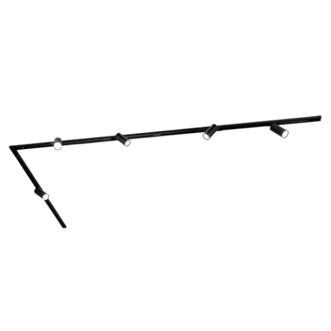 Ledvion - LED Stromschienenbeleuchtung 3M + 5 Stromschienenstrahler (5W, 2700K, Schwarz, Dimmbar), 1-phasige Stromschienenleuchte