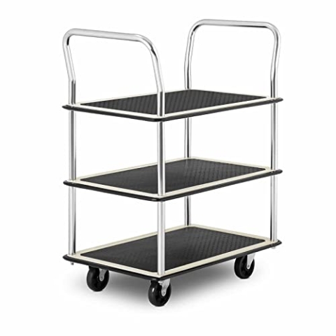 MSW MSW-PW-150 Etagenwagen mit Rollen Werkstatt Rollwagen 150 kg Werkstattwagen Werkzeugwagen Transportwagen 3 Ebenen