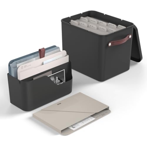 Rotho MyPaper Set Dokumentenablage, Schreibtisch-Organizer, Dokumentenhalter, Briefablage und Archivbox