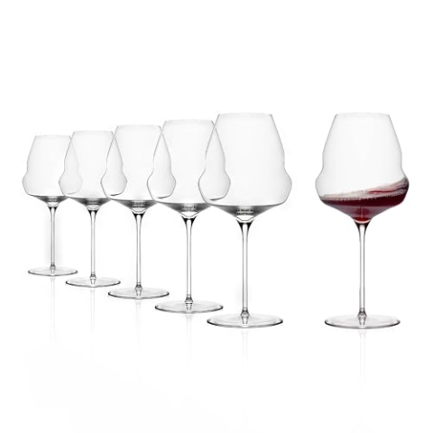 Stölzle Lausitz Burgunder Gläser Cocoon/Rotweinglas 6er Set/Hochwertige Rotweingläser groß extravagant/Weingläser Rotwein/Stölzle Rotweingläser/Rotweingläser Burgunder