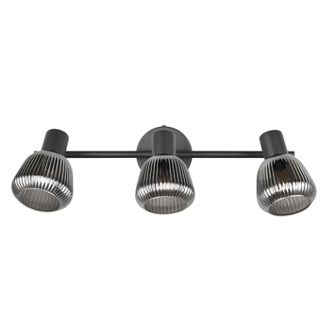 Trio Leuchten Spotbalken Tarifa 862800332, Metall Schwarz matt, Glas Chrom bedampft, exkl. 3x E14