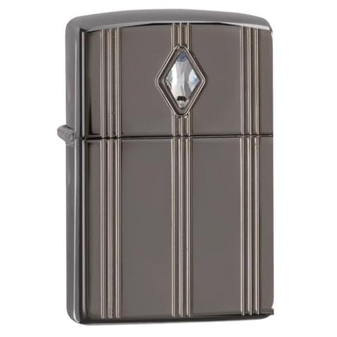 Zippo Benzinfeuerzeug, Messing, Armor Black Ice - Seamless Diamond, 1 x 6 x 6 cm, 86