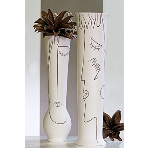 Casablanca Vase Art Keramik,Creme-weiß,H.70cm2f.sort.