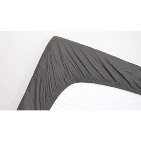 Snoozing - Baumwolle - Topper - Spannbettlaken - 80x220 cm - Anthrazit