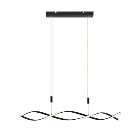 Lindby LED Welina dimmbar (Modern) in Schwarz aus Metall (1 flammig,) Wohnzimmerleuchte