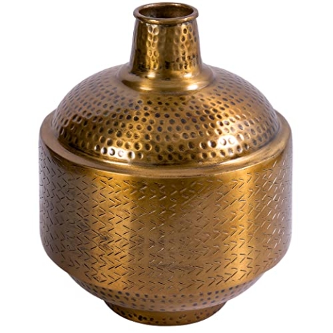 Elegante Vase Orient 35cm Kupfer antik Hammerschlag Design Blumenvase Wohnaccessoire Dekovase