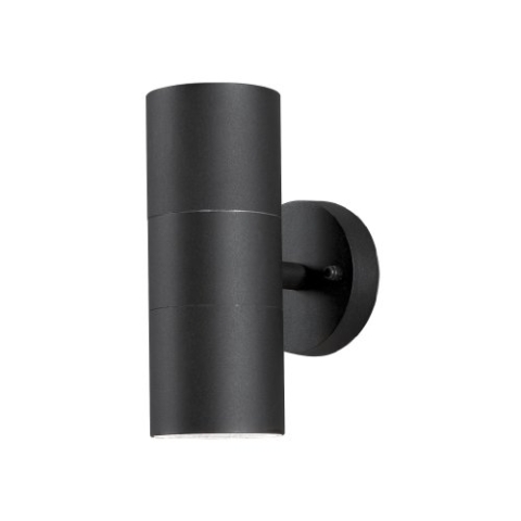 Konstsmide Modena 7656-750 Wandleuchte Wandspot B: 7,5cm T: 13cm H: 19,5cm / 2x35W / IP44 / lackiertes Aluminium / matt-schwarz