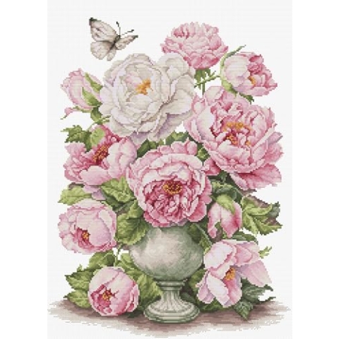Luca-S Kreuzstich-Set Die Romantik der Rosen, B7040 Kreuzstich-Set für Erwachsene, Handarbeits- und Stickset