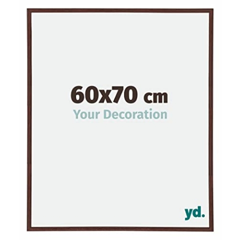 yd. Your Decoration - Bilderrahmen 60x70 cm - Braun - Bilderrahmen aus Kunststoff mit Acrylglas - Antireflex - Rahmen 60x70 cm - Annecy