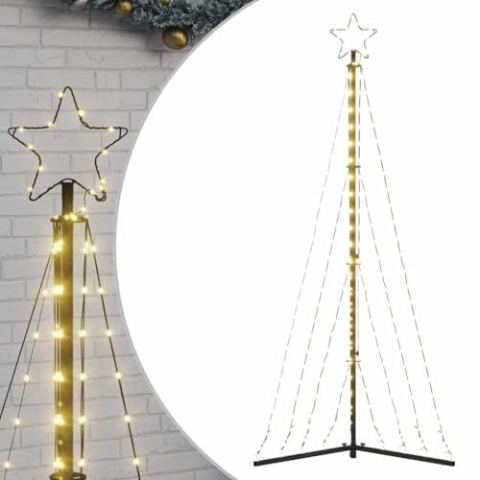 vidaXL LED Weihnachtsbaum, Beleuchtet Tannenbaum 8 Lichteffekte, Christbaum Lichterbaum Innen Außen, Weihnachtsdeko Weihnachtsbeleuchtung, 339 LEDs Warmweiß 187cm