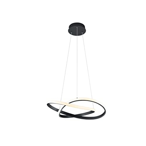 Reality Leuchten LED Pendelleuchte Course R32051132, Metall Schwarz matt, inkl. 27 Watt LED, Switch Dimmer