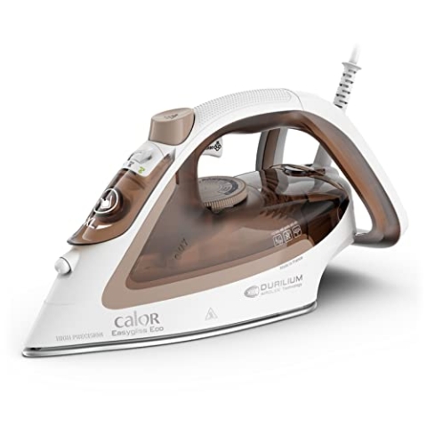 Calor Easygliss Eco Bügeleisen, 2800 W, Dampfleistung 50 g/min, Dampfstoßfunktion 240 g/min, bis zu 30% Energieeinsparung, Durilium Airglide Bügelsohle, hergestellt in Frankreich, Ton FV5780C0
