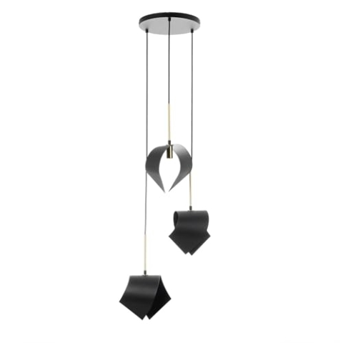 Lucande Pendelleuchte Mikolay (Design, Modern) in Schwarz aus Metall (3 flammig E14) - Design-Hängeleuchte Esstischlampe Hängelampe Hängeleuchte Wohnzimmerleuchte