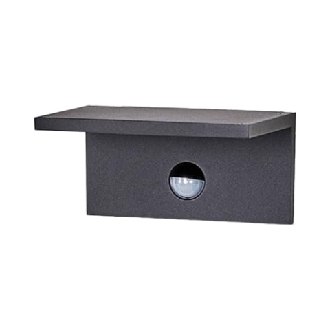 Lucande LED Wandleuchte außen Darina mit Bewegungsmelder (spritzwassergeschützt (Modern) in Schwarz aus Aluminium (1 flammig,) - Wandlampe für Außenwand/Hauswand Haus Terrasse und Balkon