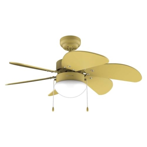 Cecotec - Deckenventilator mit Licht EnergySilence Aero 3600 Vision Full Yellow, 50 W, 91 cm, 3 Geschwindigkeiten, 6 umkehrbare Flügel, Winter-Sommer-Modus, einfache Bedienung, Kettenschalter