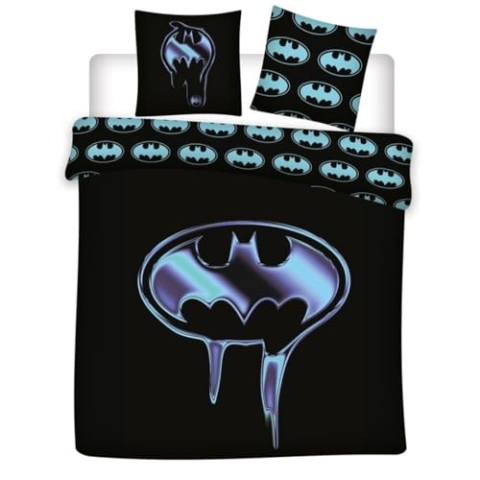 Bettwäsche Batman für Doppelbett, Bettbezug 240 x 220 cm + 2 Kopfkissenbezüge 65 x 65 cm, Polycotton