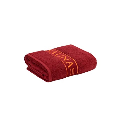 frottana Sauna – Saunatuch mit Bordüre 80 x 200 cm aus 100% Baumwolle, ruby