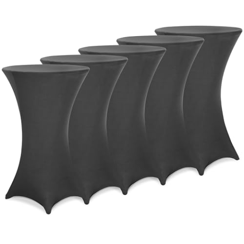 Deuba® 5X Stehtisch Hussen Ø 60-65/70-75/80-85cm Viele Farben 30°C Waschbar Verstärkte Standfüße Stehtischhusse Überzug Stretch (Ø 80-85cm, Anthrazit)