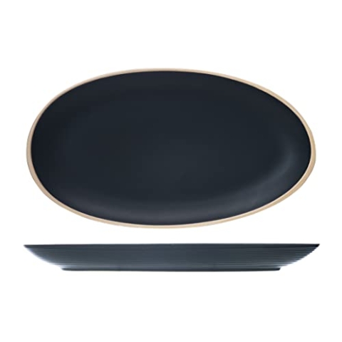 Cosy & Trendy GALLOWAY Teller, oval, 29,5 x 16 cm, Schwarz, 6 Stück