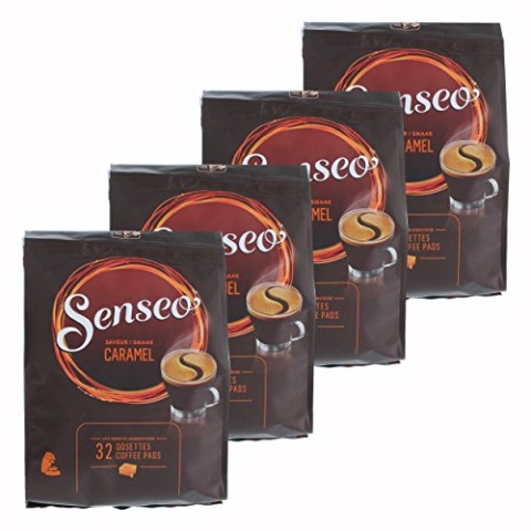 Senseo Kaffeepads Caramel, Karamellaroma, Kaffeepad für Pad Maschinen, Aromatischer Kaffee, 128 Pads